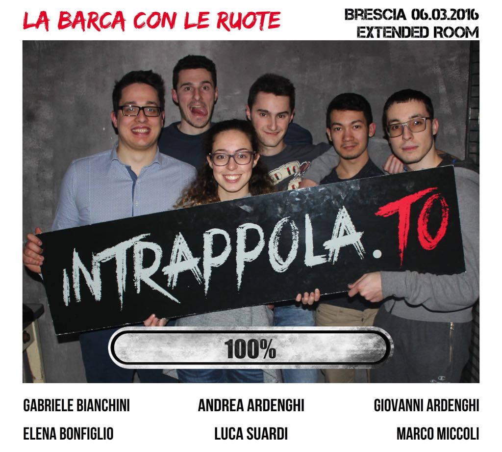 Il gruppo La barca con le ruote è fuggito dalla nostra escape room Extended Room