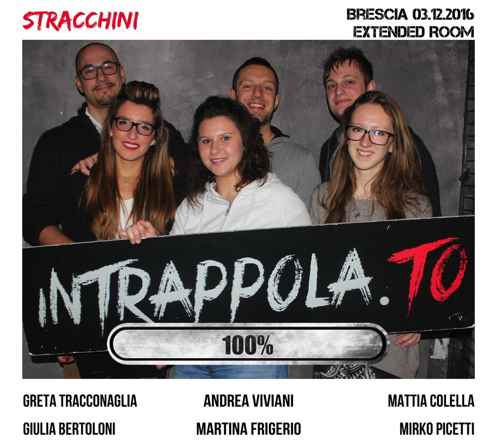 Il gruppo STRACCHINI è fuggito dalla nostra escape room Extended Room
