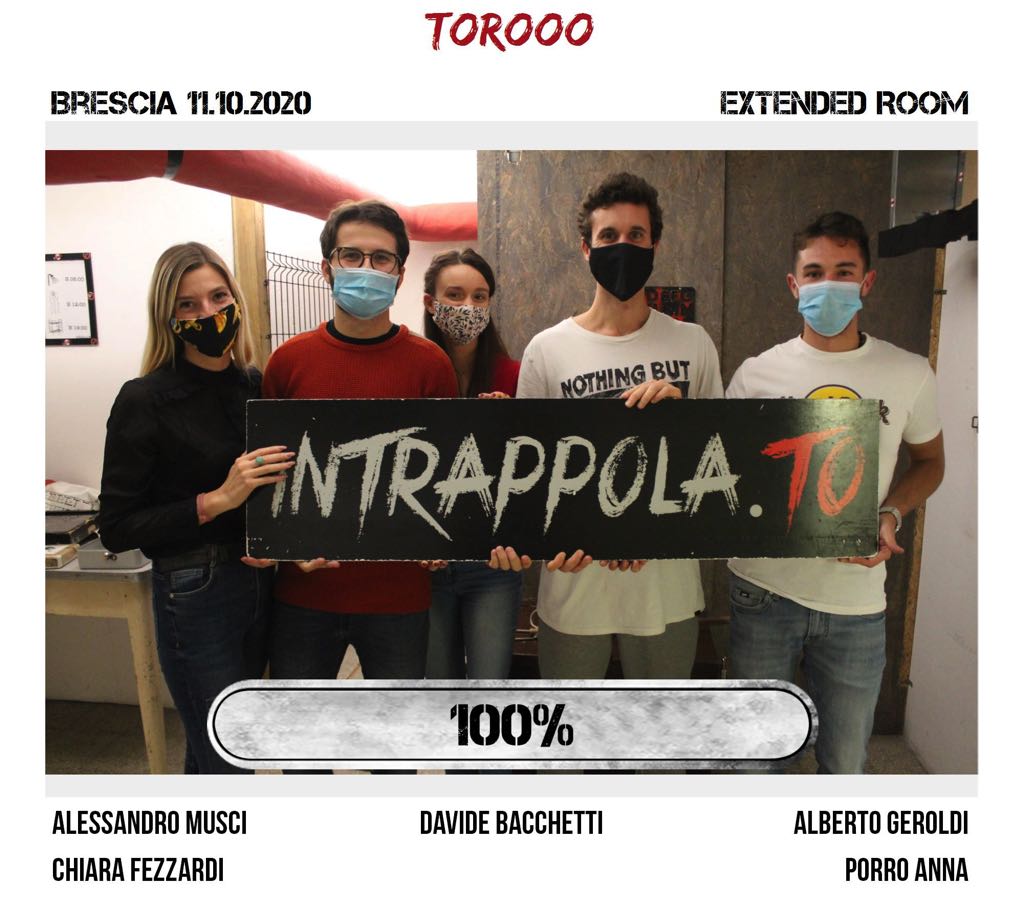 Il gruppo TOROOO è fuggito dalla nostra escape room Extended Room