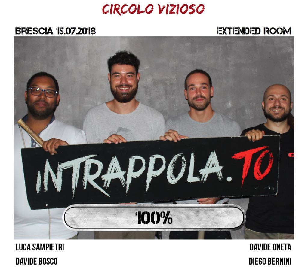 Il gruppo circolo vizioso è fuggito dalla nostra escape room Extended Room