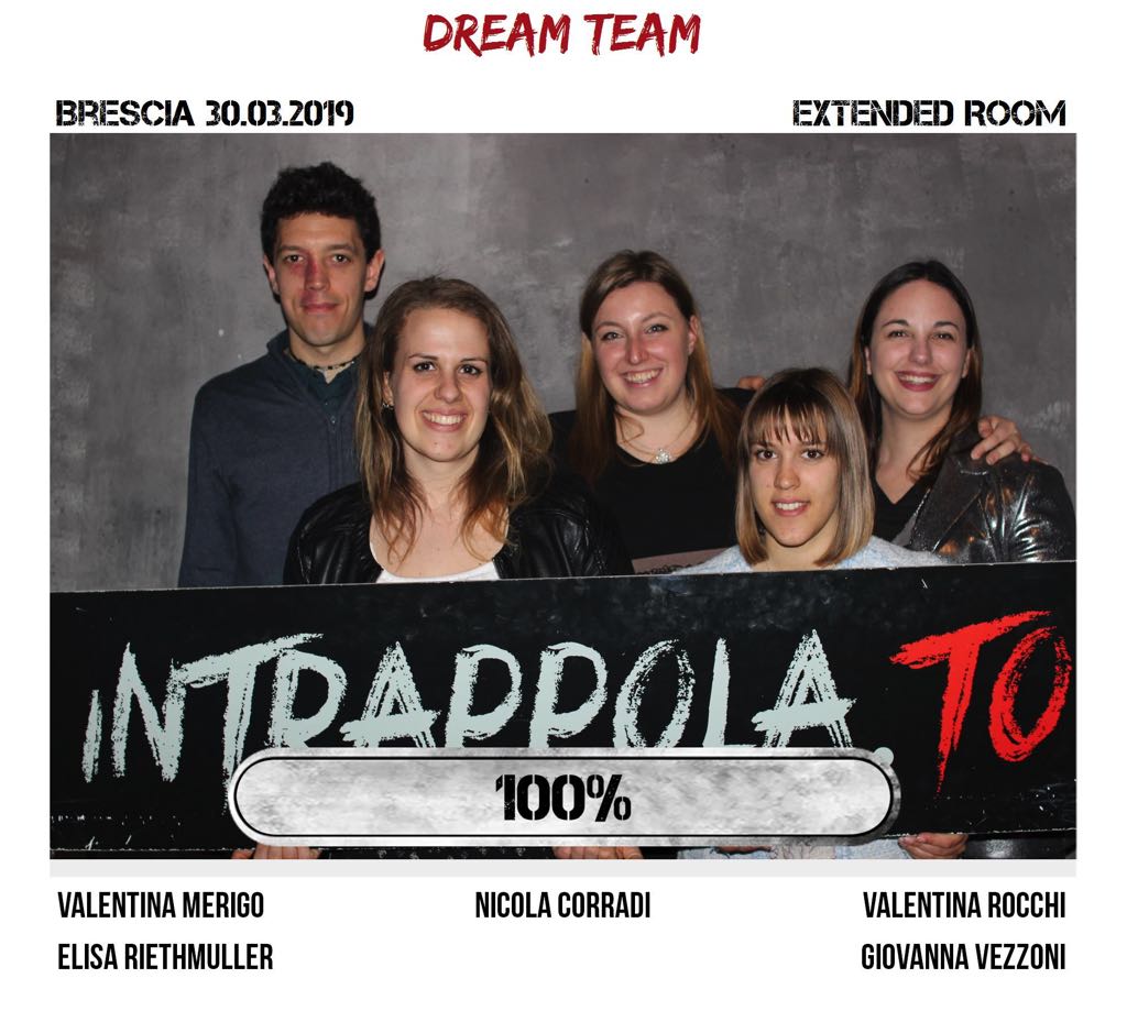 Il gruppo dream team è fuggito dalla nostra escape room Extended Room