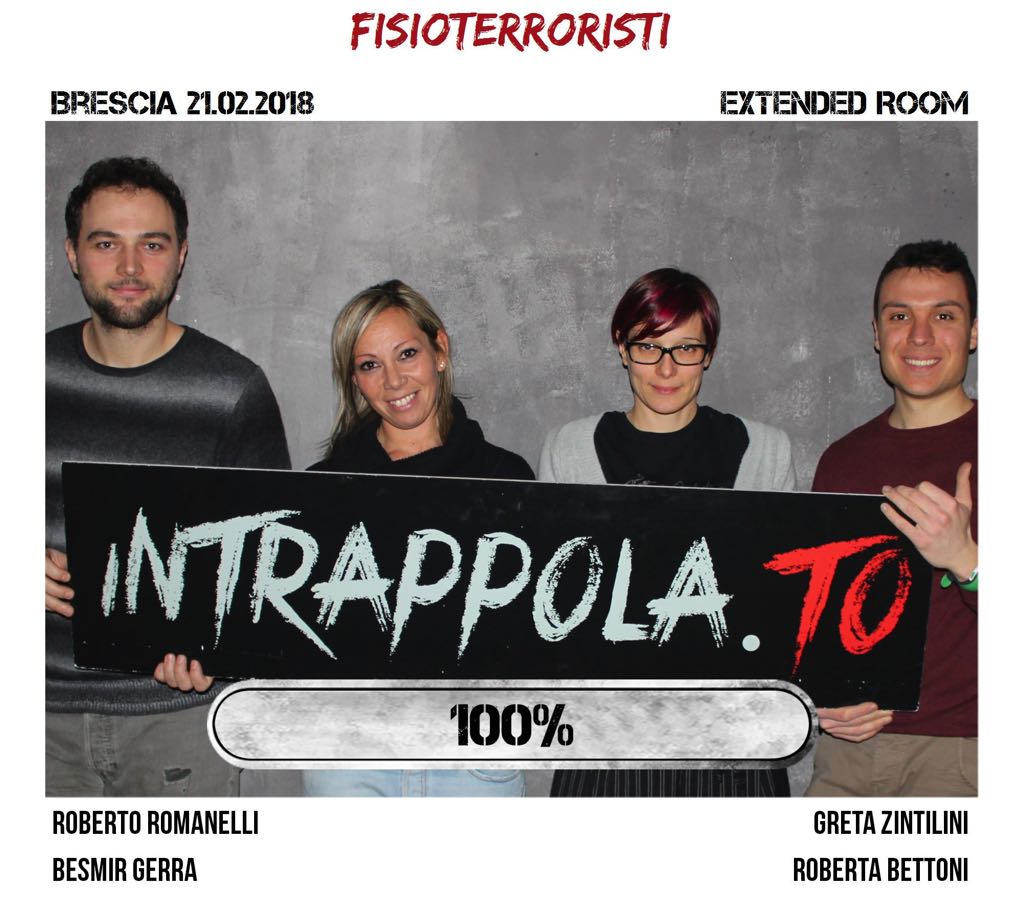 Il gruppo fisioterroristi è fuggito dalla nostra escape room Extended Room