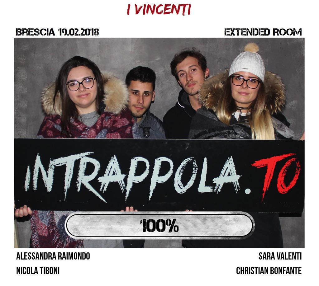 Il gruppo i vincenti è fuggito dalla nostra escape room Extended Room