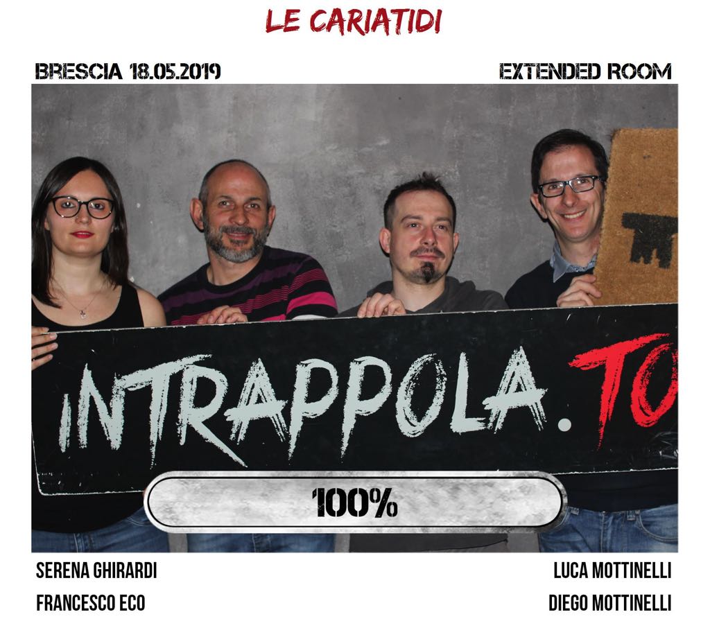 Il gruppo le cariatidi è fuggito dalla nostra escape room Extended Room