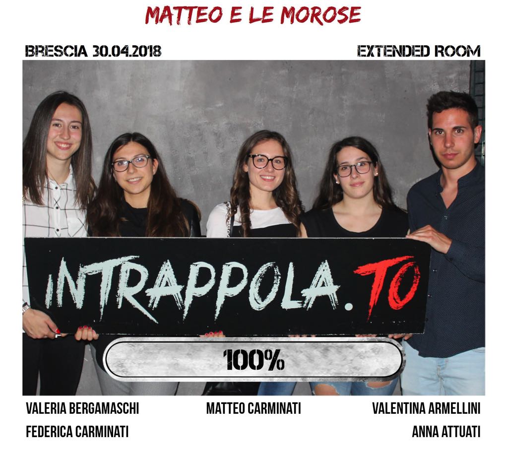 Il gruppo matteo e le morose è fuggito dalla nostra escape room Extended Room