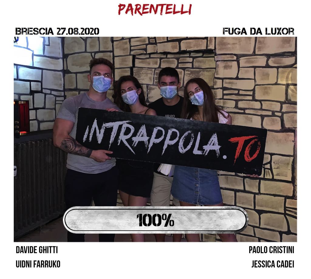Il gruppo PARENTELLI è fuggito dalla nostra escape room Fuga da Luxor