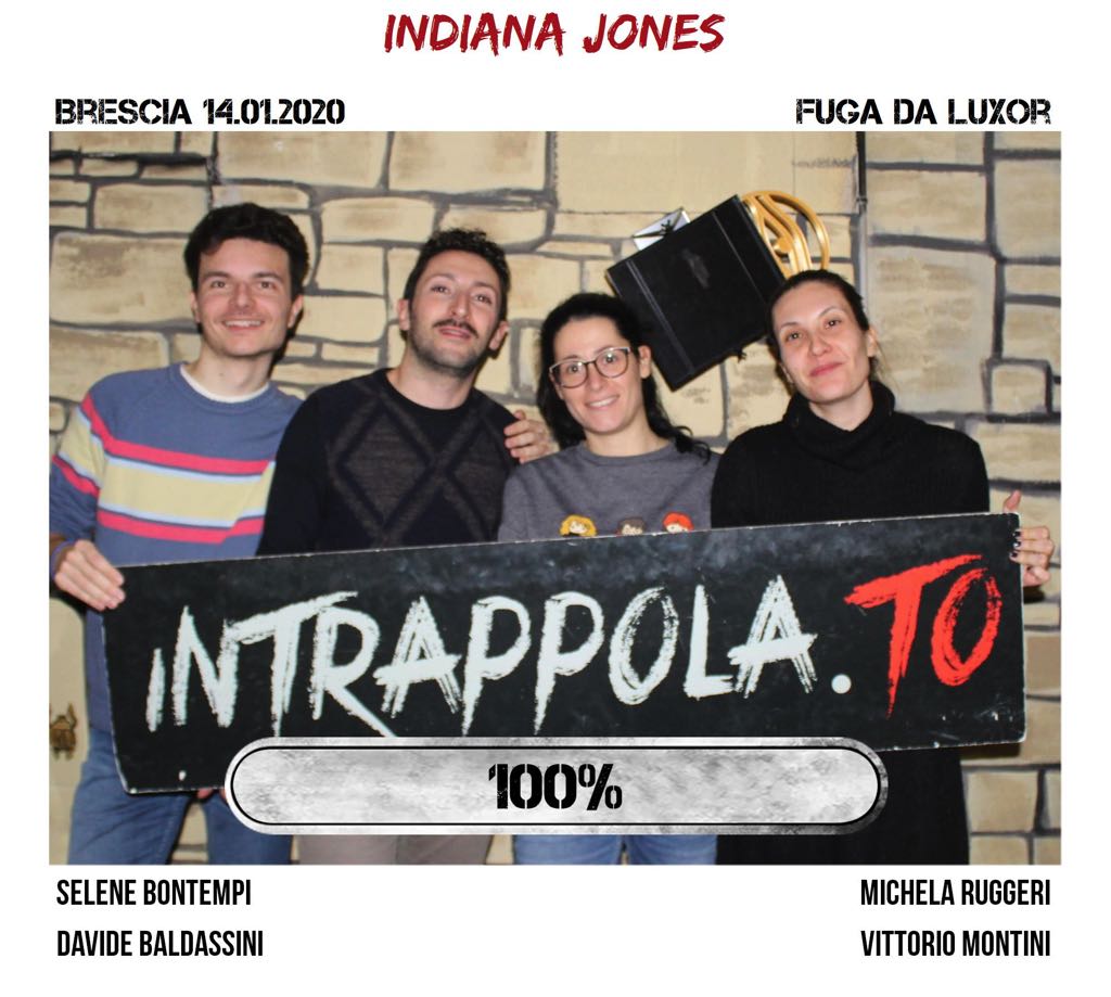 Il gruppo indiana jones è fuggito dalla nostra escape room Fuga da Luxor