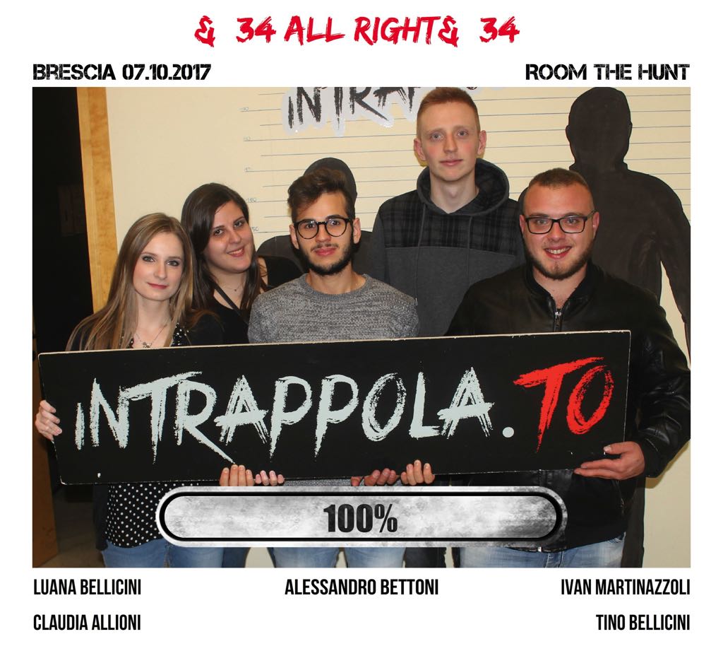 Il gruppo "All Right" è fuggito dalla nostra escape room Room The Hunt
