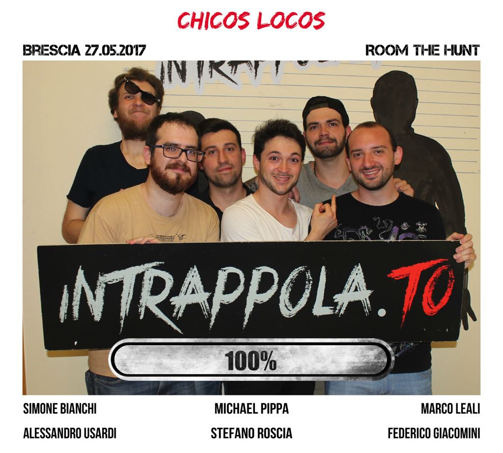 Il gruppo Chicos locos è fuggito dalla nostra escape room Room The Hunt