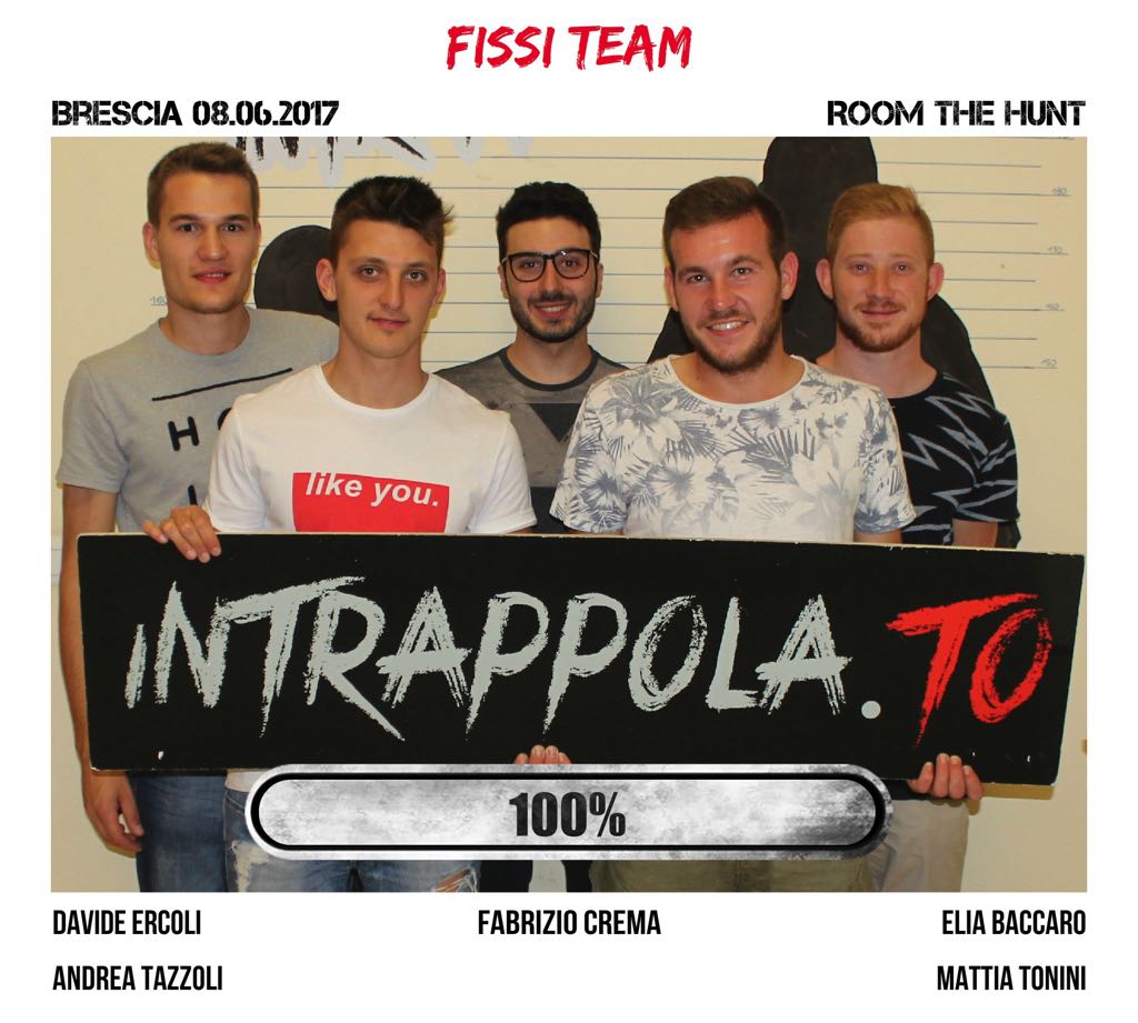 Il gruppo Fissi team è fuggito dalla nostra escape room Room The Hunt