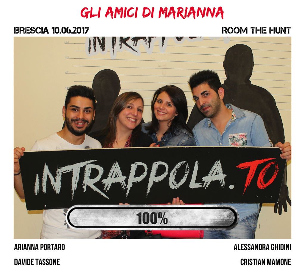 Il gruppo Gli amici di marianna è fuggito dalla nostra escape room Room The Hunt
