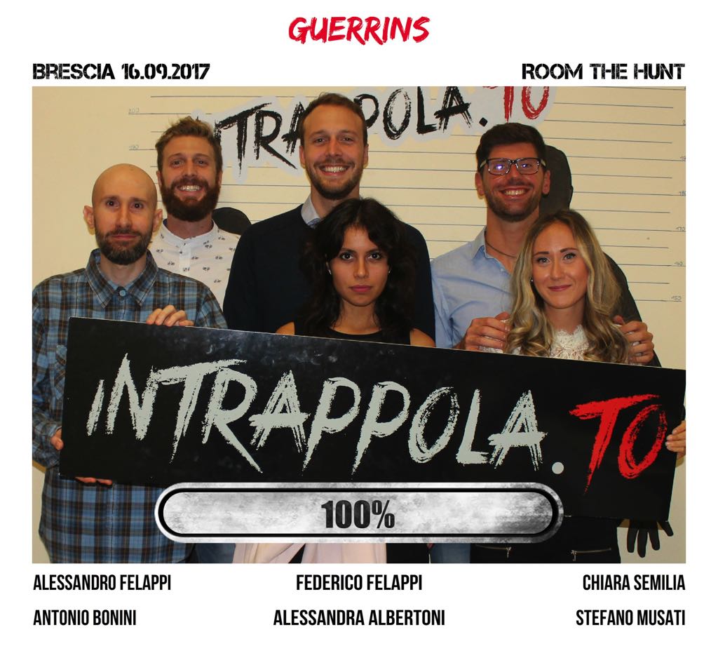 Il gruppo Guerrins è fuggito dalla nostra escape room Room The Hunt
