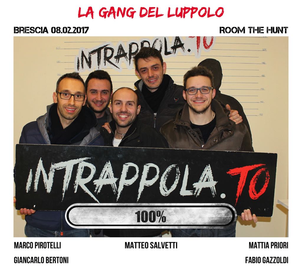 Il gruppo La gang del luppolo è fuggito dalla nostra escape room Room The Hunt