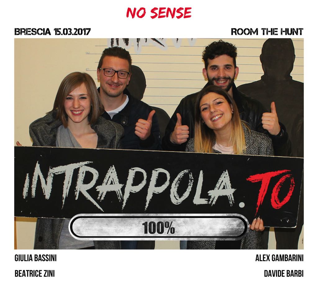 Il gruppo NO SENSE è fuggito dalla nostra escape room Room The Hunt