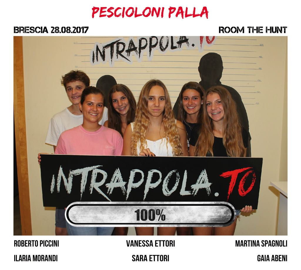 Il gruppo Pescioloni Palla è fuggito dalla nostra escape room Room The Hunt