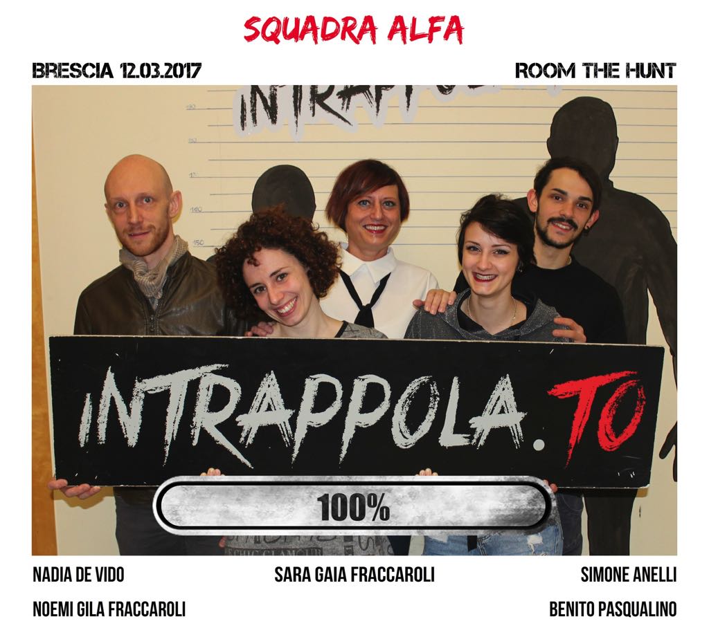 Il gruppo Squadra alfa è fuggito dalla nostra escape room Room The Hunt