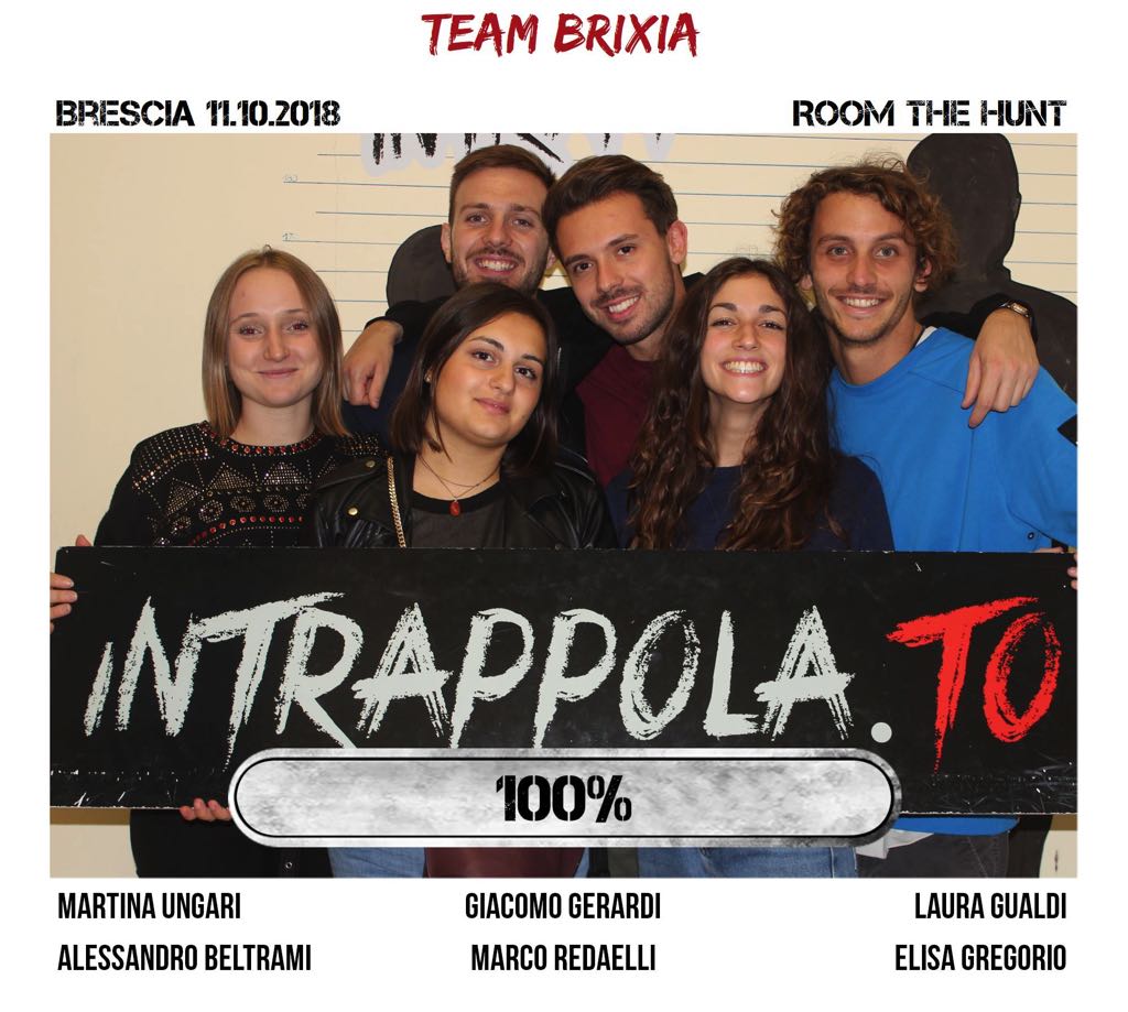Il gruppo TEAM BRIXIA è fuggito dalla nostra escape room Room The Hunt