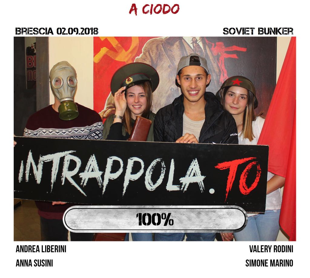 Il gruppo a ciodo è fuggito dalla nostra escape room Soviet Bunker