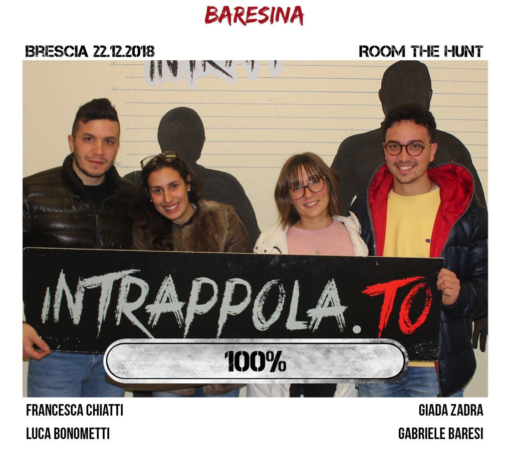 Il gruppo baresina è fuggito dalla nostra escape room Room The Hunt