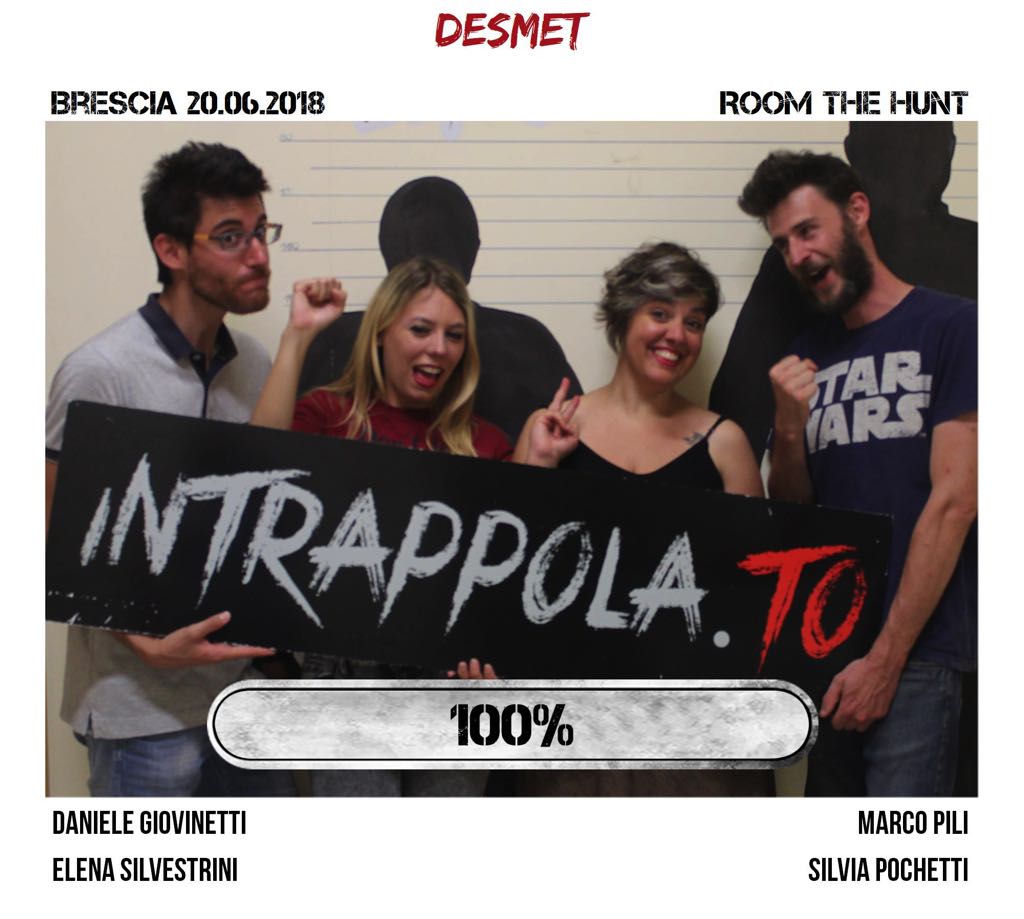 Il gruppo desmet è fuggito dalla nostra escape room Room The Hunt