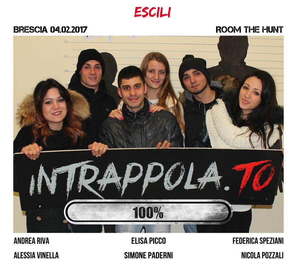 Il gruppo #escili è fuggito dalla nostra escape room Room The Hunt