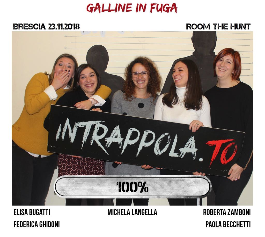 Il gruppo galline in fuga è fuggito dalla nostra escape room Room The Hunt