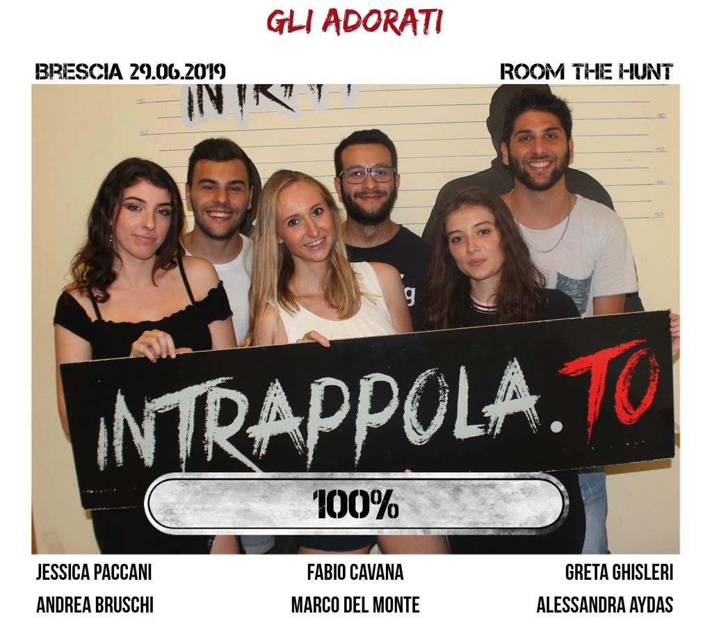 Il gruppo gli adorati è fuggito dalla nostra escape room Room The Hunt