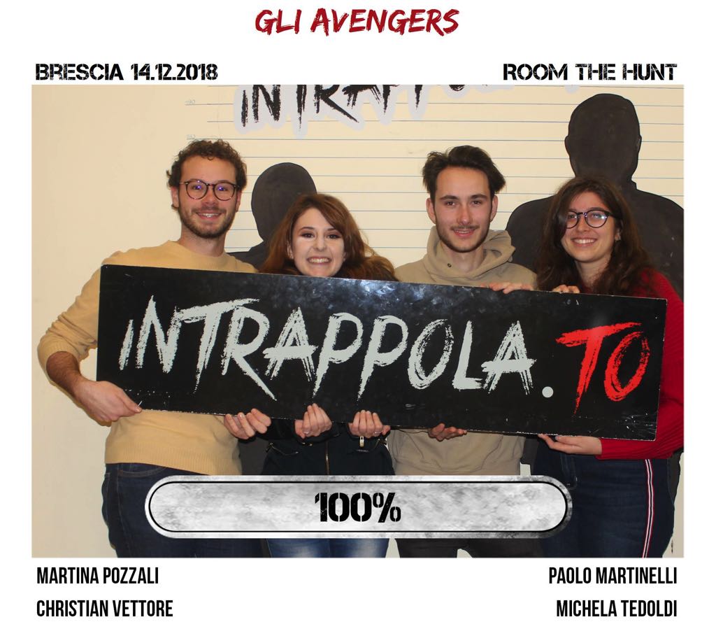Il gruppo gli avengers è fuggito dalla nostra escape room Room The Hunt