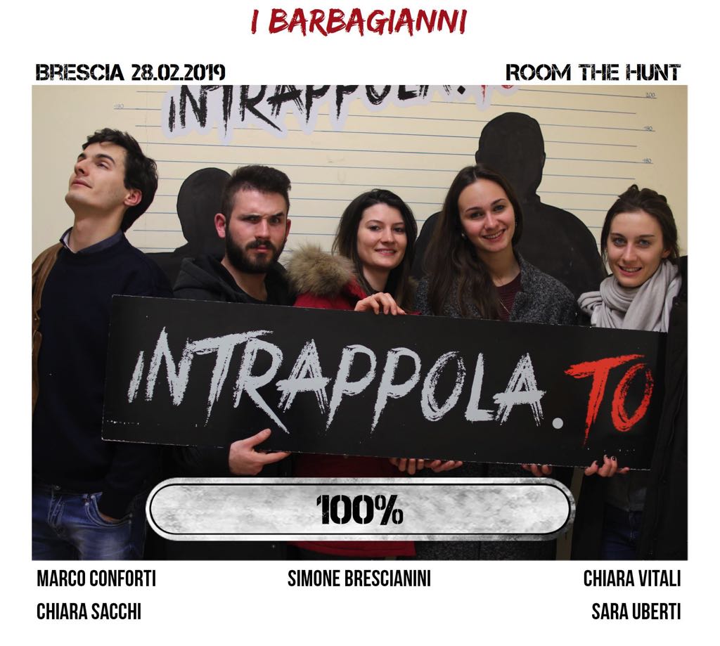 Il gruppo i barbagianni è fuggito dalla nostra escape room Room The Hunt