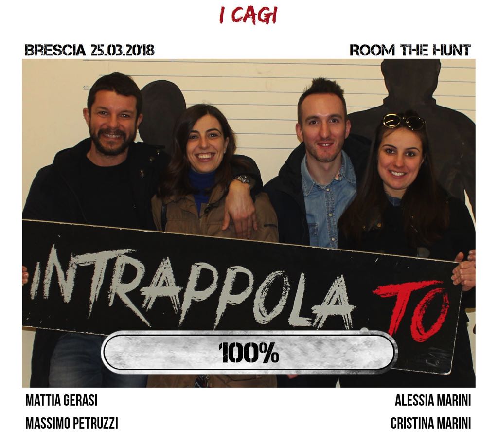 Il gruppo i cagi è fuggito dalla nostra escape room Room The Hunt