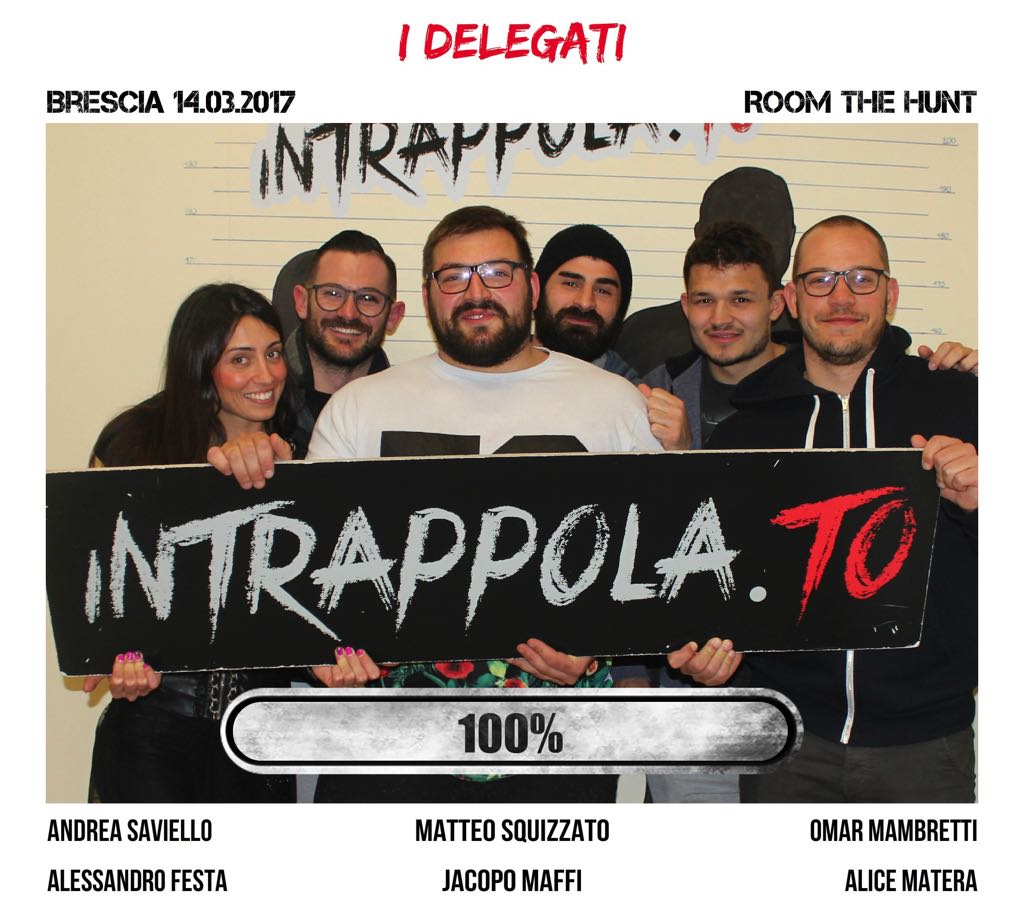 Il gruppo i delegati è fuggito dalla nostra escape room Room The Hunt