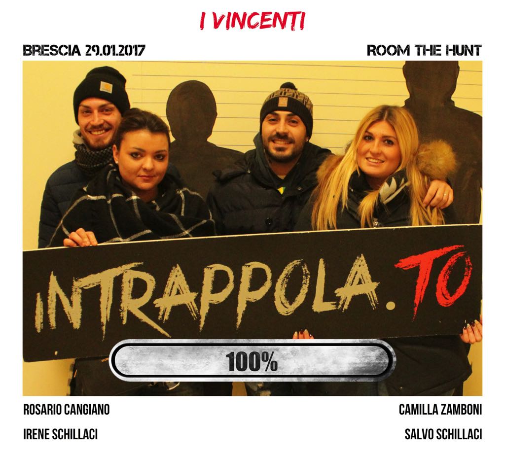 Il gruppo i vincenti è fuggito dalla nostra escape room Room The Hunt