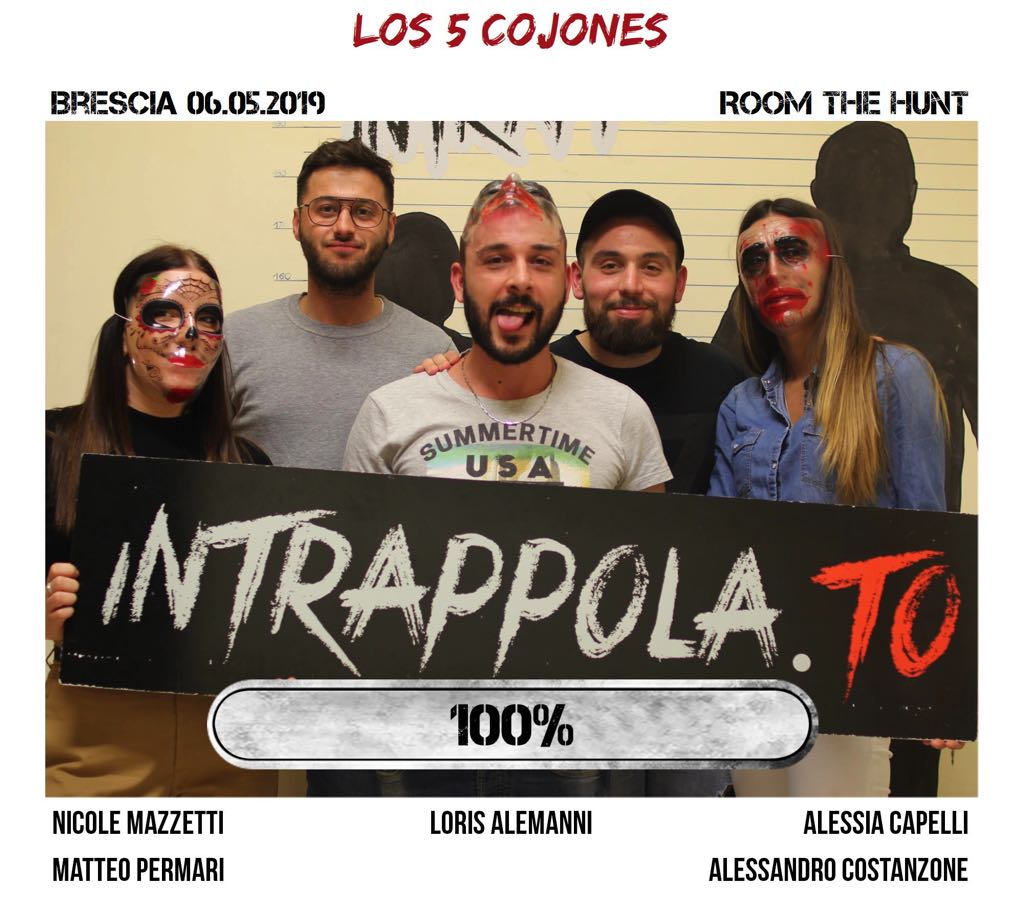 Il gruppo los 5 cojones è fuggito dalla nostra escape room Room The Hunt