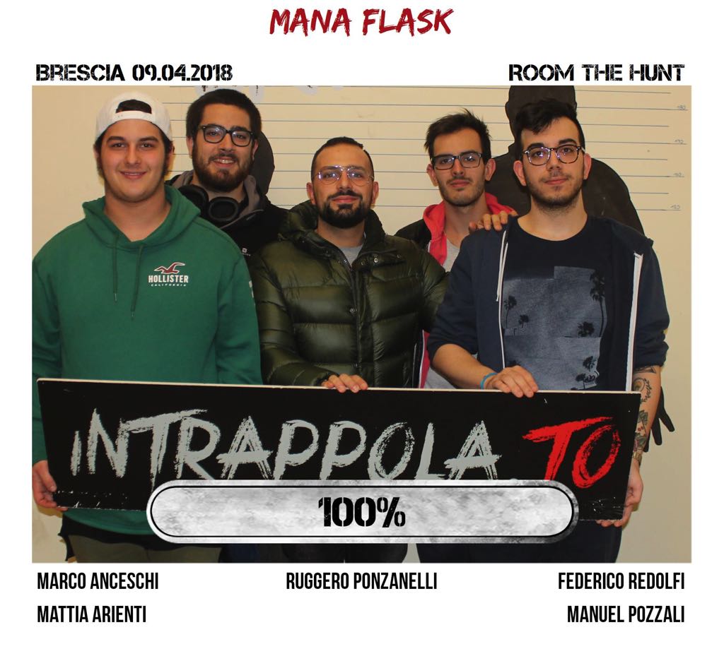Il gruppo mana flask è fuggito dalla nostra escape room Room The Hunt