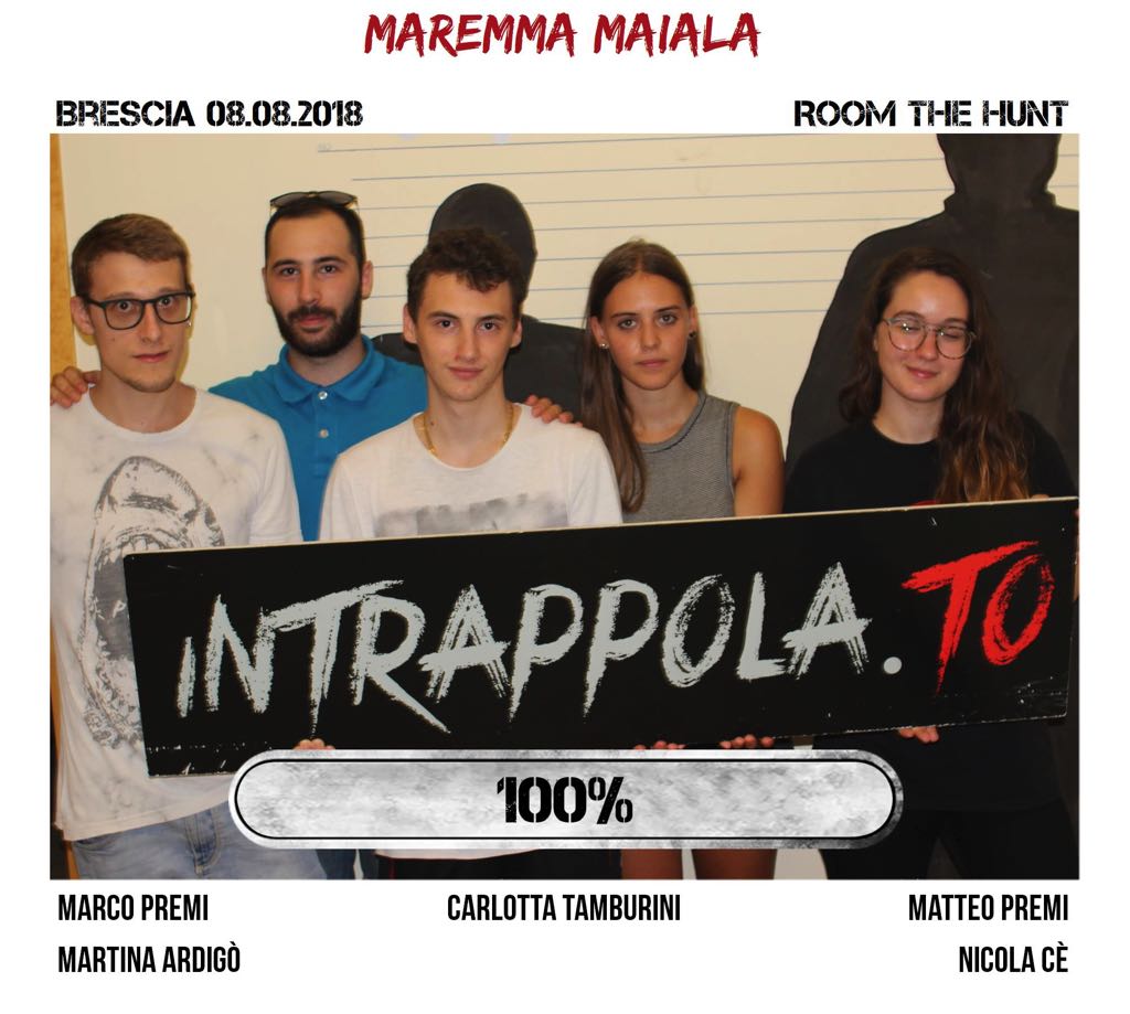 Il gruppo maremma maiala è fuggito dalla nostra escape room Room The Hunt
