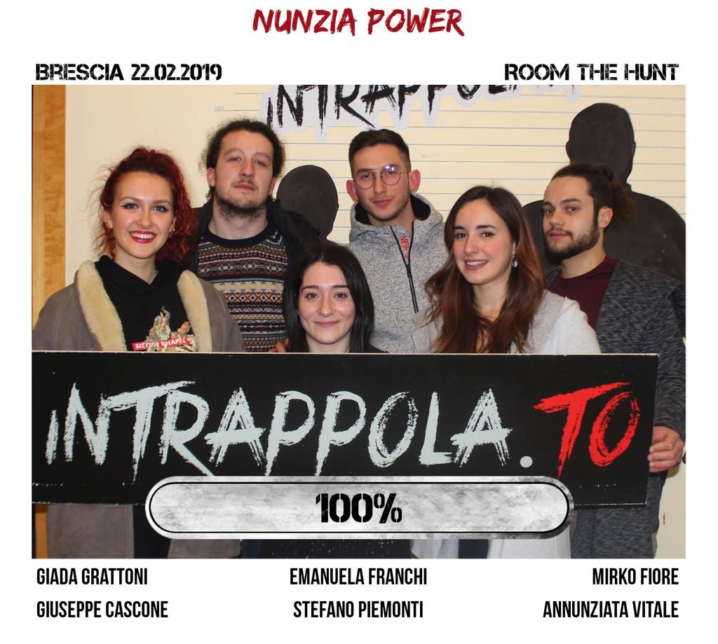 Il gruppo nunzia power è fuggito dalla nostra escape room Room The Hunt