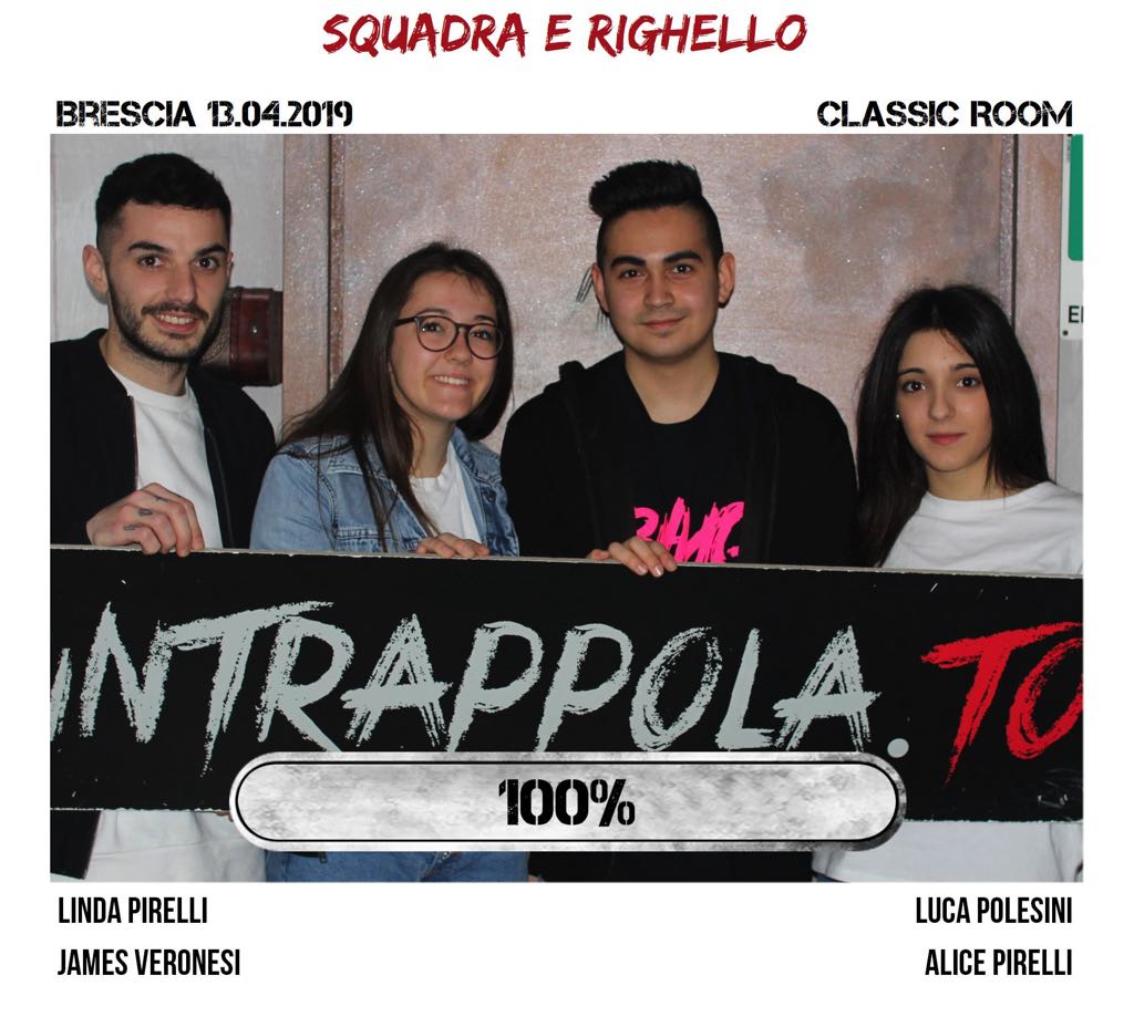 Il gruppo squadra e righello è fuggito dalla nostra escape room Classic Room