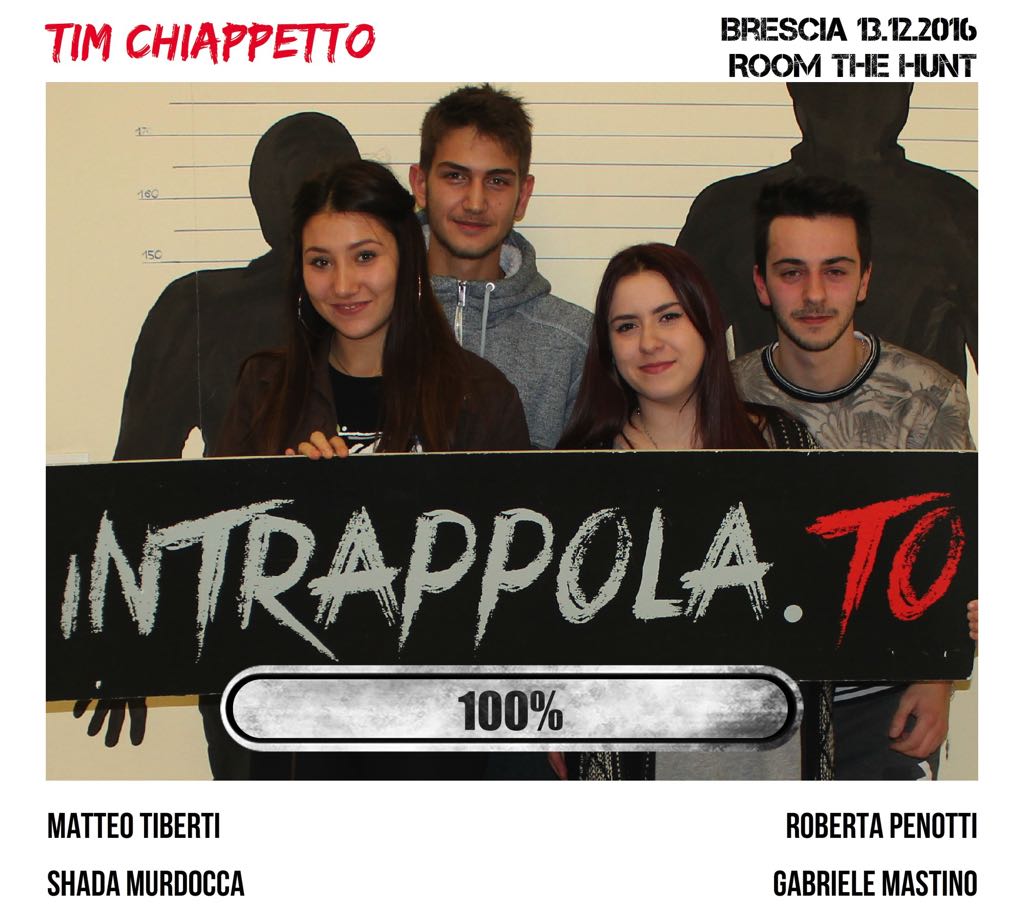 Il gruppo tim chiappetto è fuggito dalla nostra escape room Room The Hunt