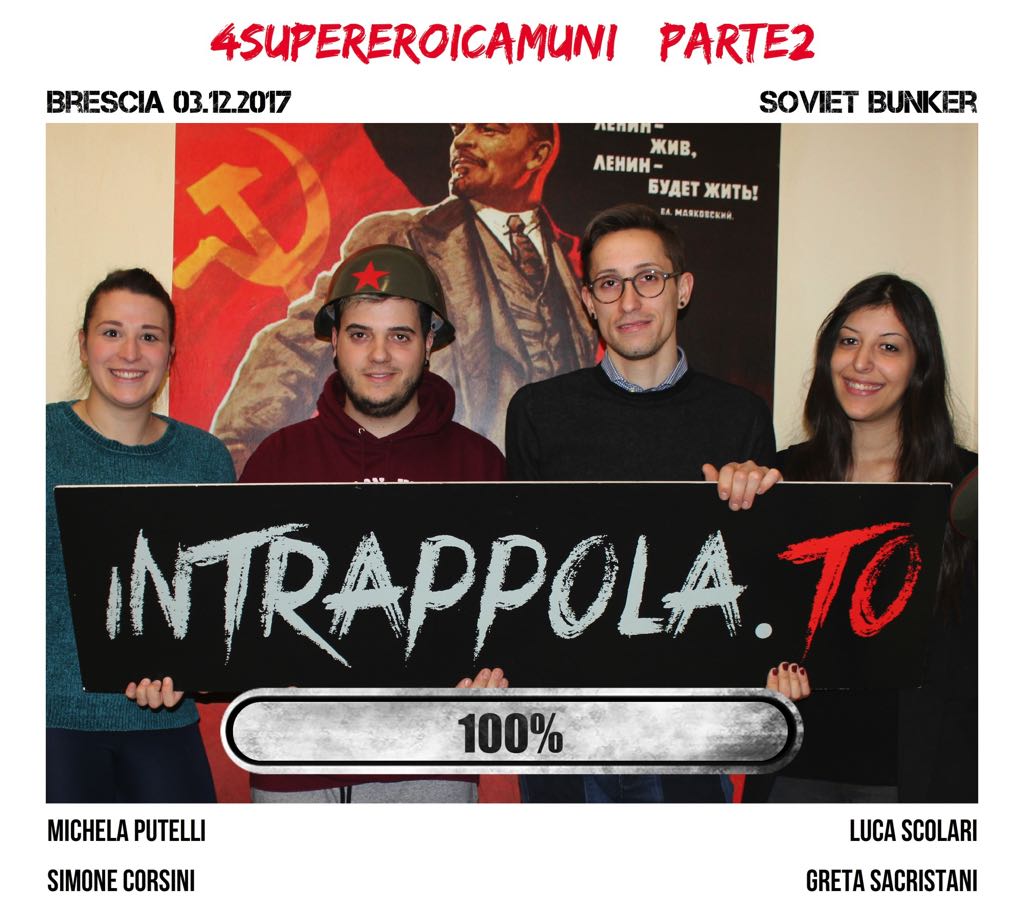 Il gruppo 4supereroicamuni #parte2 è fuggito dalla nostra escape room Soviet Bunker