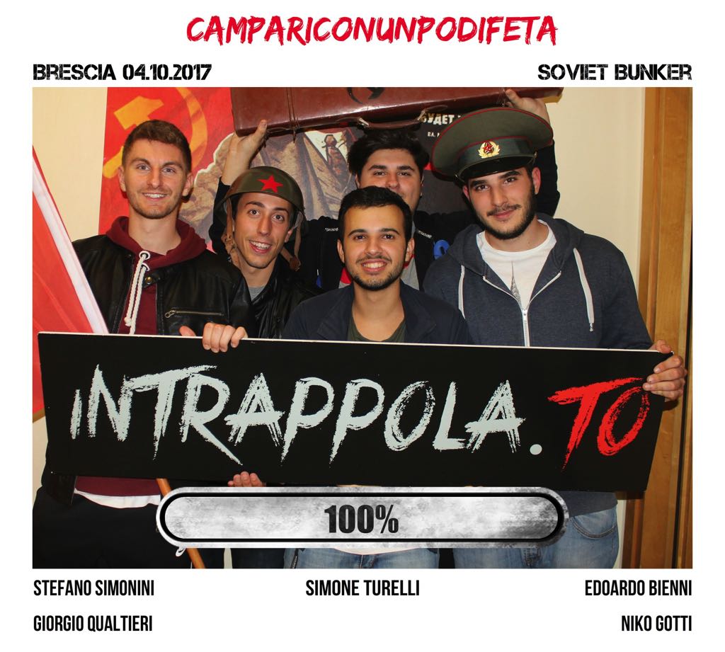Il gruppo #CAMPARICONUNPODIFETA è fuggito dalla nostra escape room Soviet Bunker