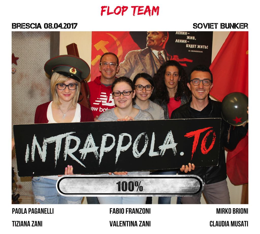 Il gruppo Flop Team è fuggito dalla nostra escape room Soviet Bunker