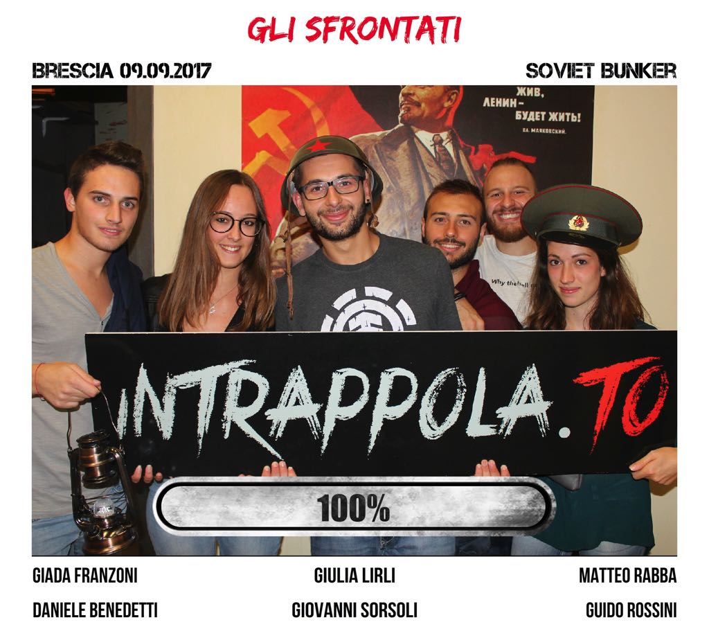 Il gruppo Gli Sfrontati è fuggito dalla nostra escape room Soviet Bunker