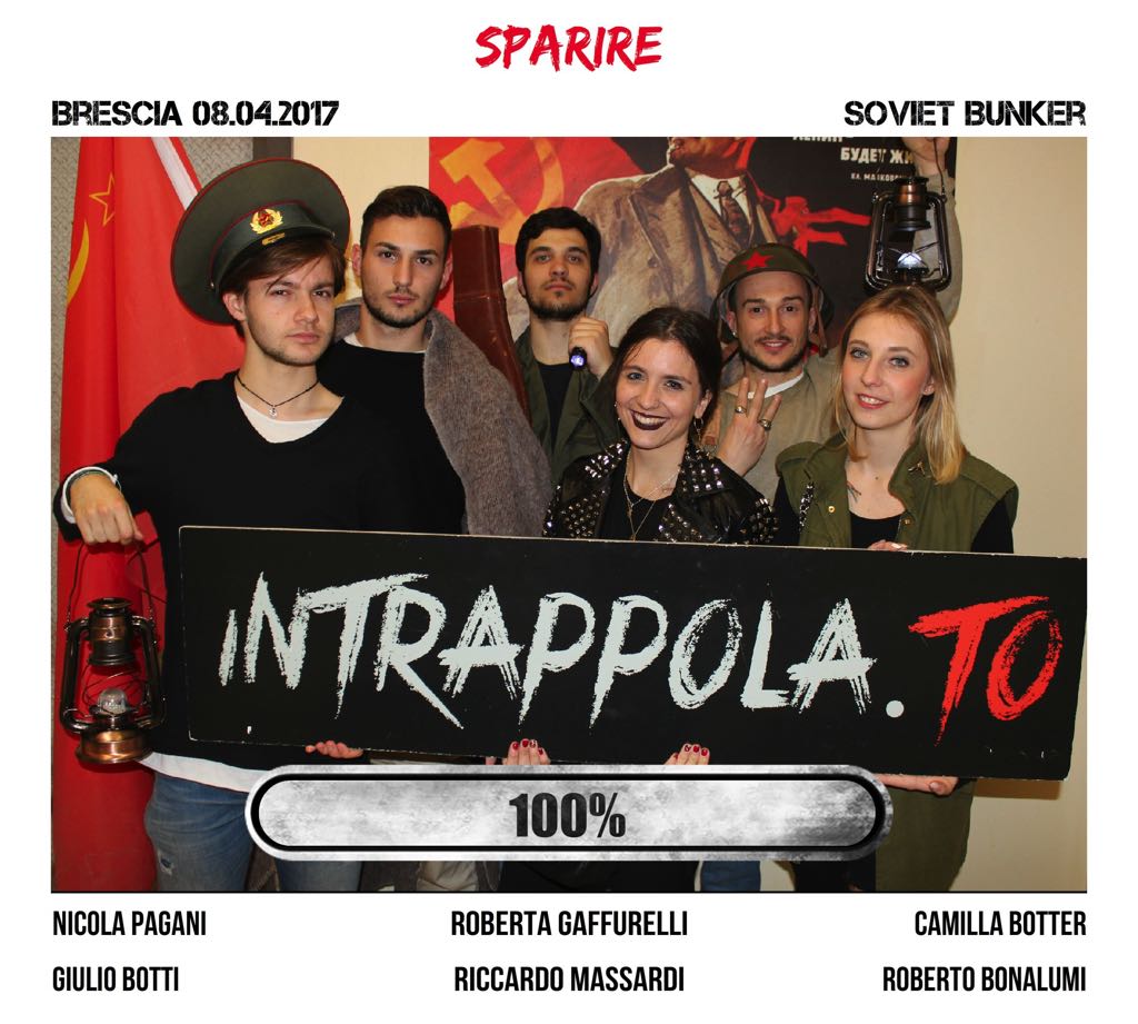 Il gruppo SPARIRE è fuggito dalla nostra escape room Soviet Bunker