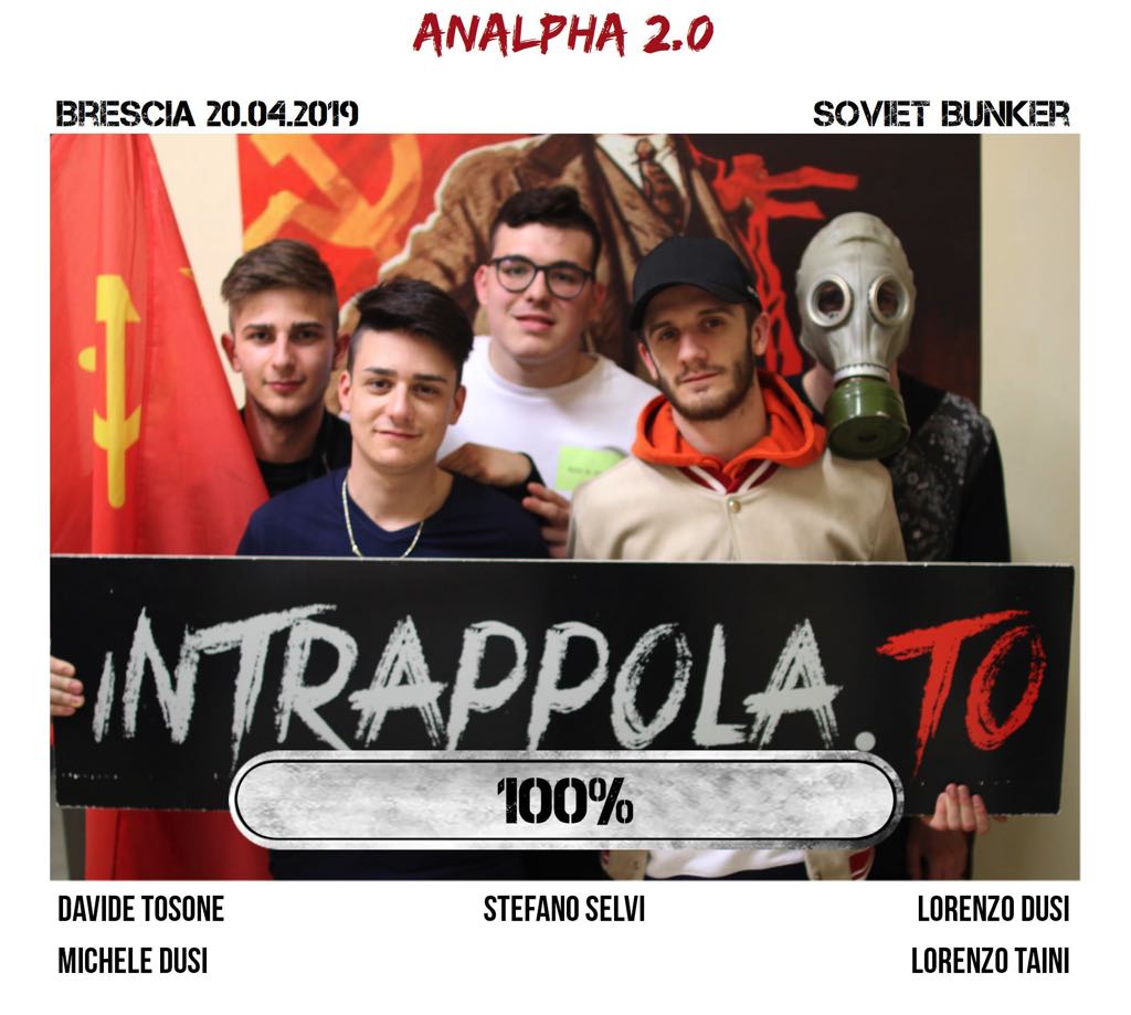 Il gruppo analpha 2.0 è fuggito dalla nostra escape room Soviet Bunker