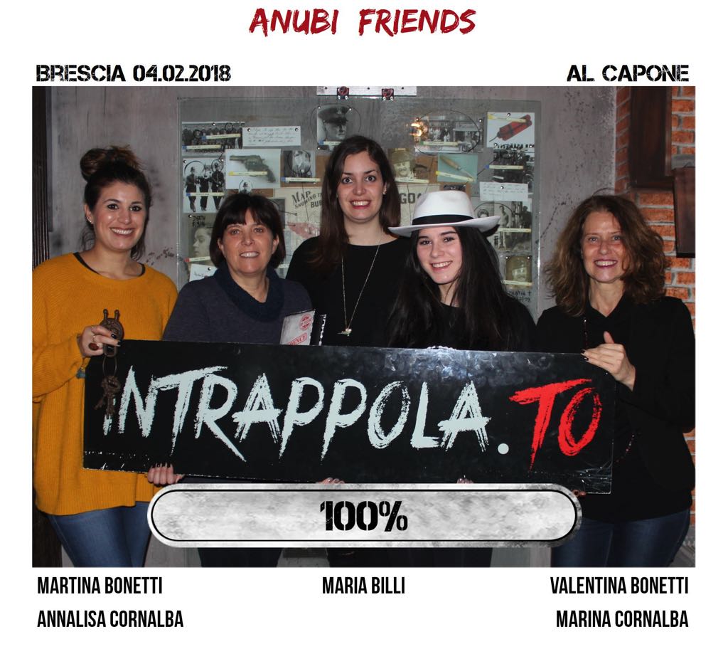 Il gruppo anubi and friends è fuggito dalla nostra escape room Al Capone