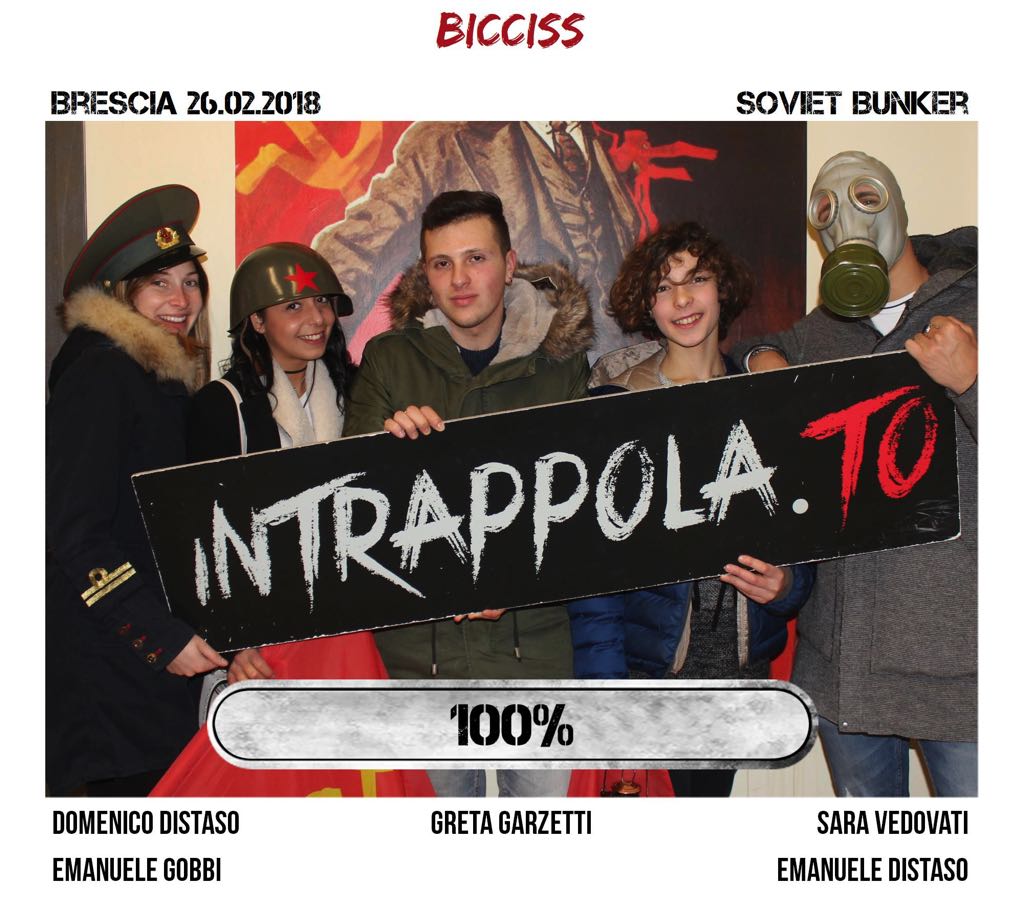 Il gruppo bicciss è fuggito dalla nostra escape room Soviet Bunker