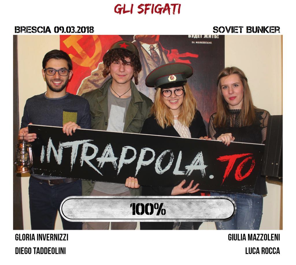 Il gruppo gli sfigati è fuggito dalla nostra escape room Soviet Bunker