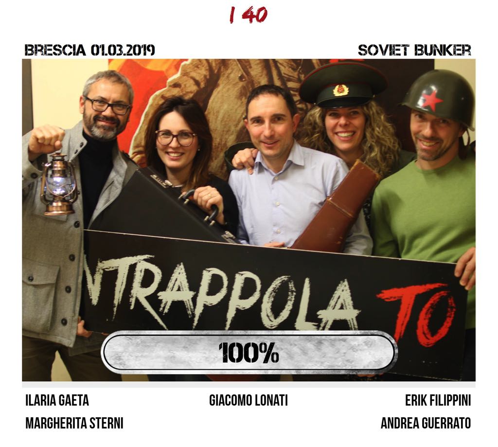 Il gruppo i 40 è fuggito dalla nostra escape room Soviet Bunker