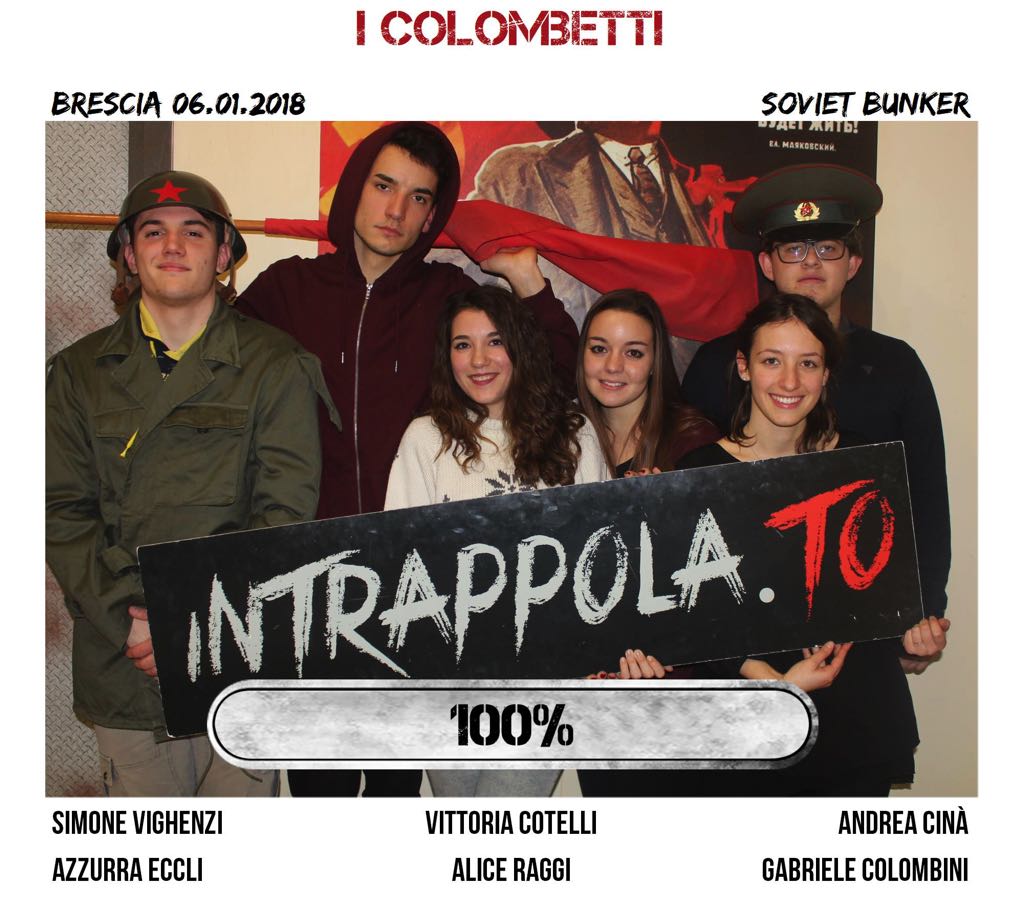Il gruppo i colombetti è fuggito dalla nostra escape room Soviet Bunker
