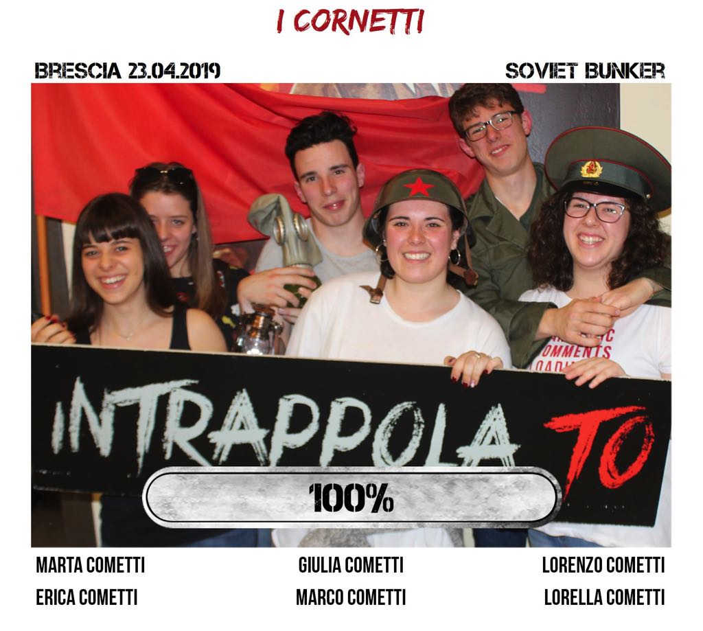 Il gruppo i cornetti è fuggito dalla nostra escape room Soviet Bunker